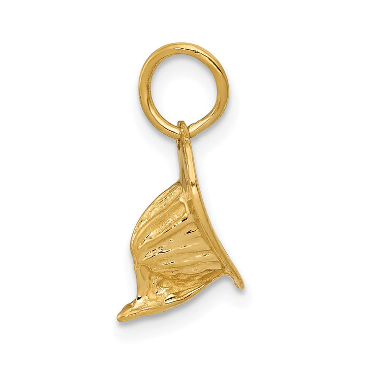 14k Yellow Gold Firemans Hat Charm Pendant