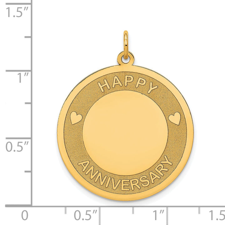14k Yellow Gold Happy Anniversary Charm Pendant