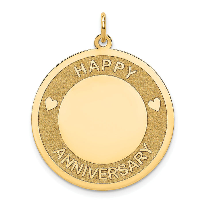 14k Yellow Gold Happy Anniversary Charm Pendant