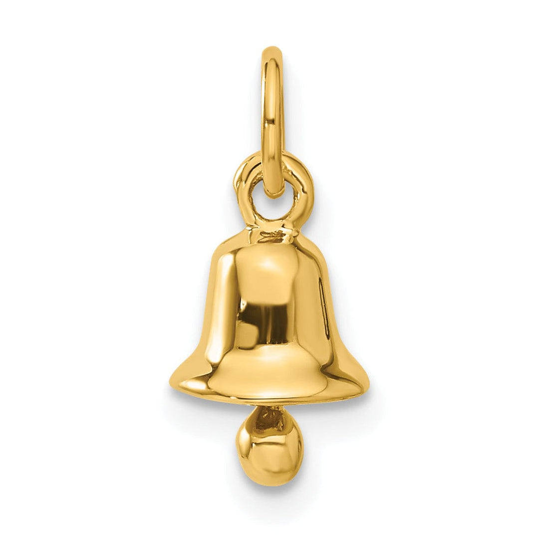 14k Yellow Gold Wedding Bell Charm Pendant