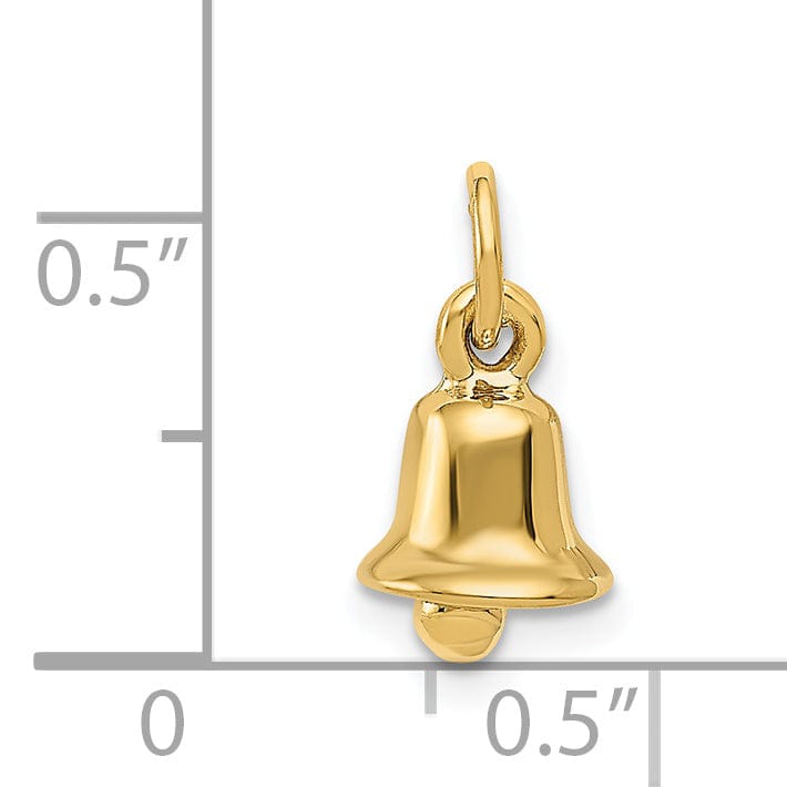 14k Yellow Gold Wedding Bell Charm Pendant