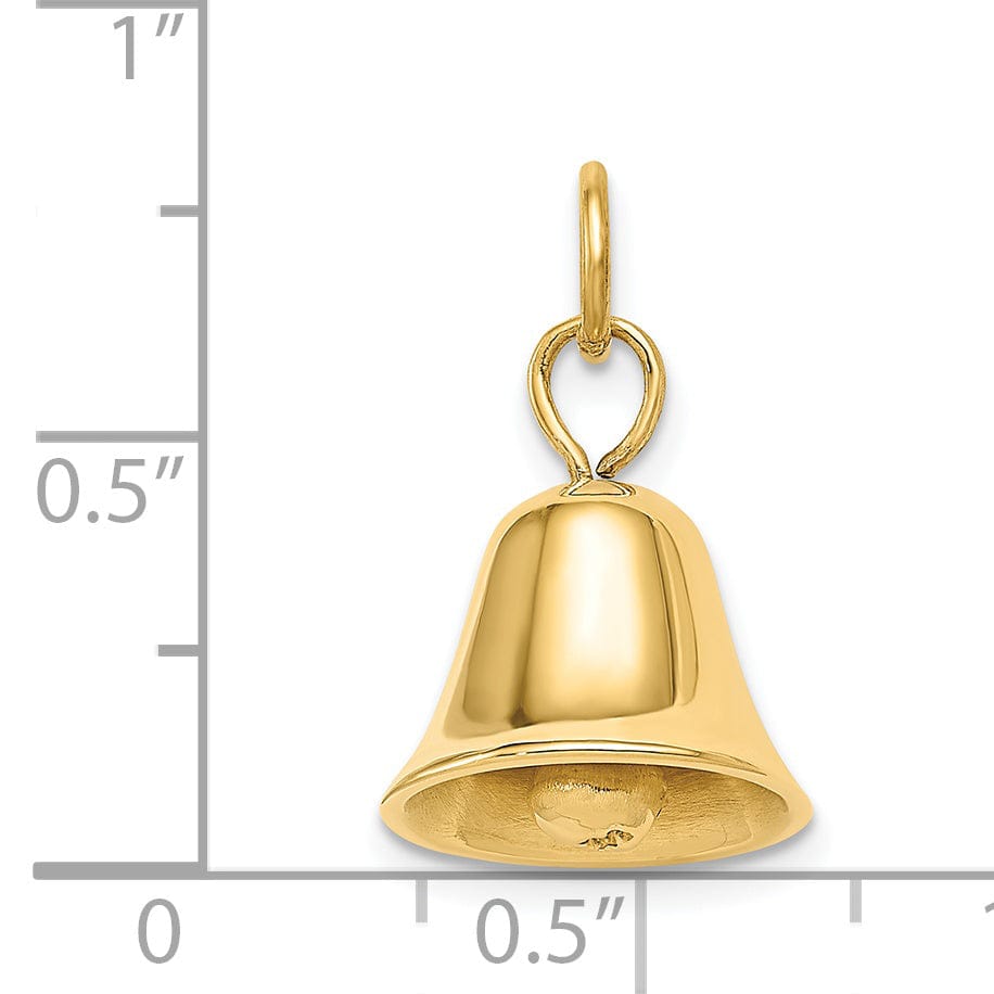 14k Yellow Gold Wedding Bell Charm Pendant