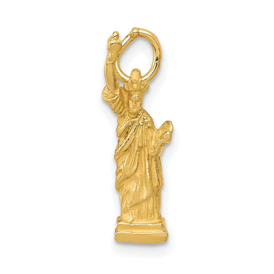 14k Yellow Gold Polished Texture Finish 3-Dimensional Statue Of Liberty Charm Pendant at $ 187.64 only from Jewelryshopping.com