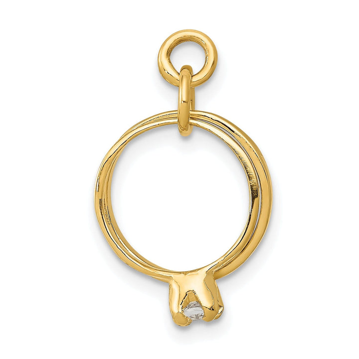 14k Yellow Gold Wedding Rings Charm Pendant