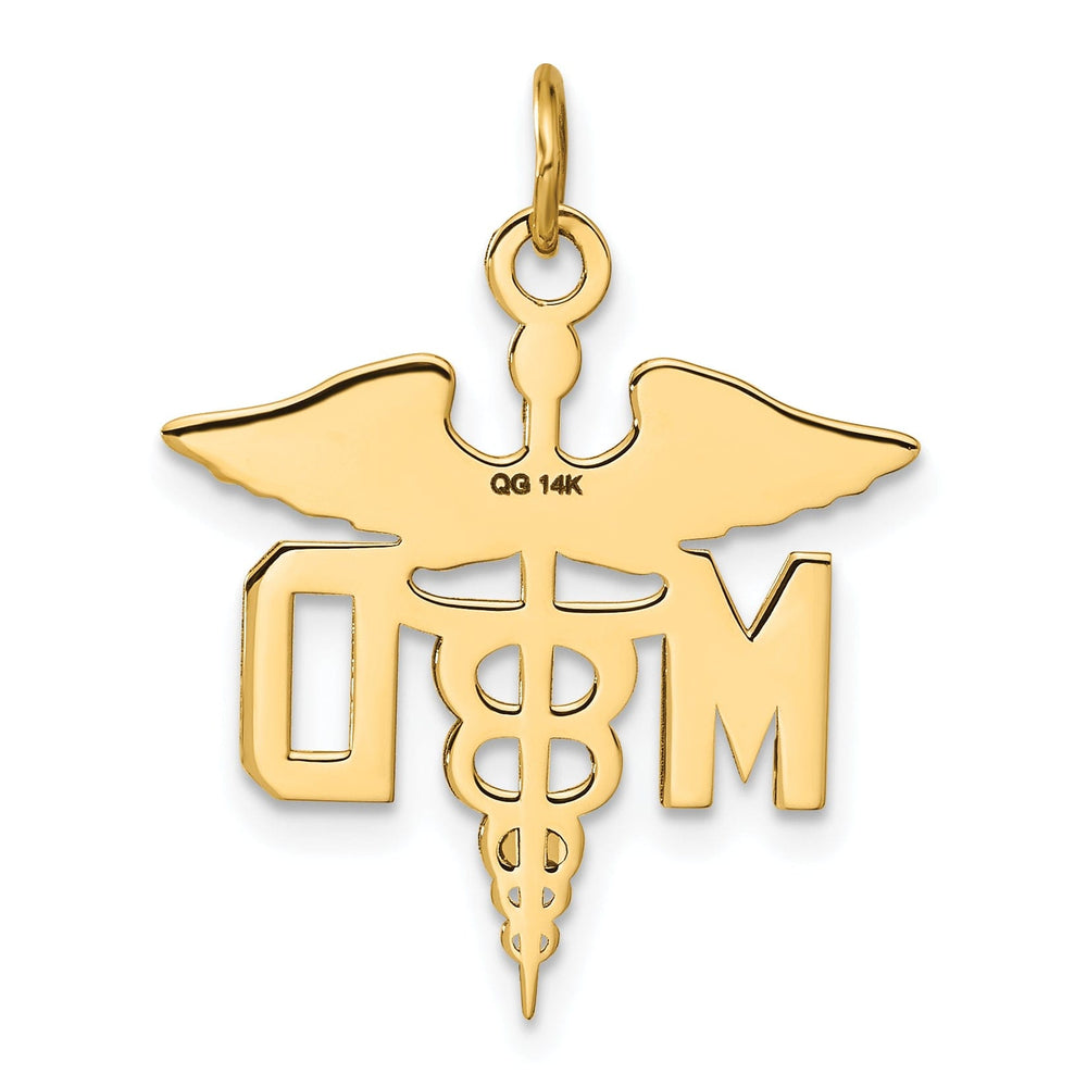 14k Yellow Gold Large M.D. Caduceus Pendant