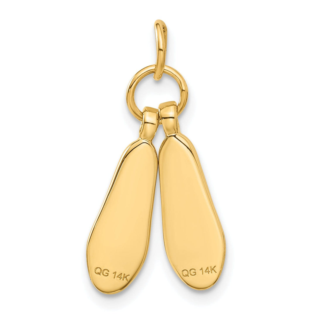 14k Yellow Gold 3-D Ballet Slippers Pendant