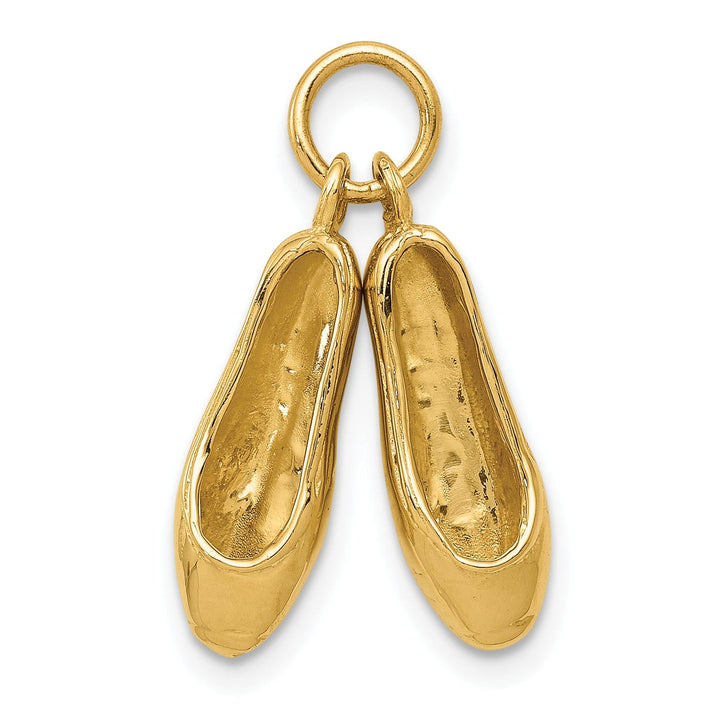 14k Yellow Gold 3-D Ballet Slippers Pendant