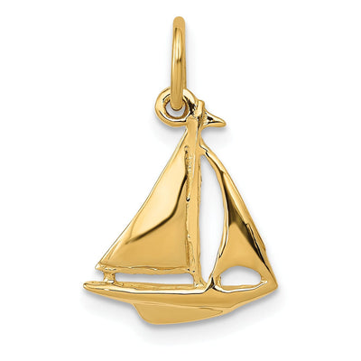 14k Yellow Gold Sailboat Charm at $ 83.32 only from Jewelryshopping.com