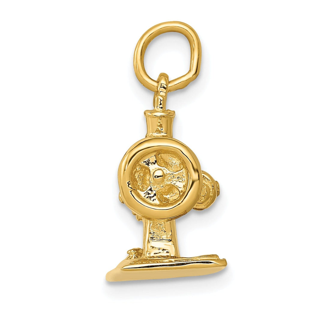 14k Yellow Gold 3D Sewing Machine Charm Pendant