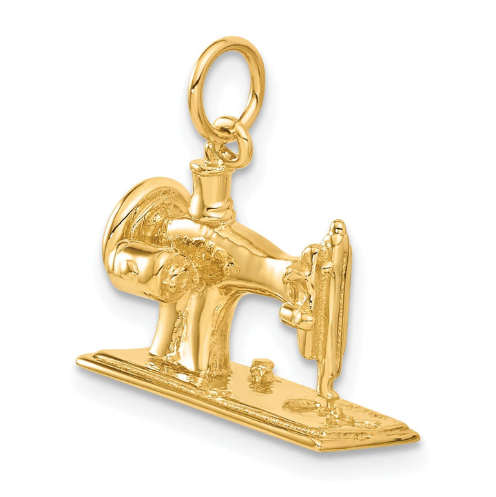 14k Yellow Gold 3D Sewing Machine Charm Pendant