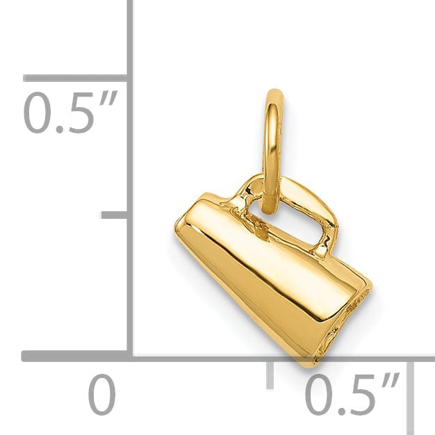 Solid 14k Yellow Gold 3-D Megaphone Pendant