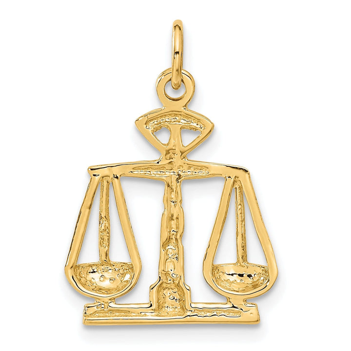 Solid 14k Yellow Gold Scales Of Justice Pendant