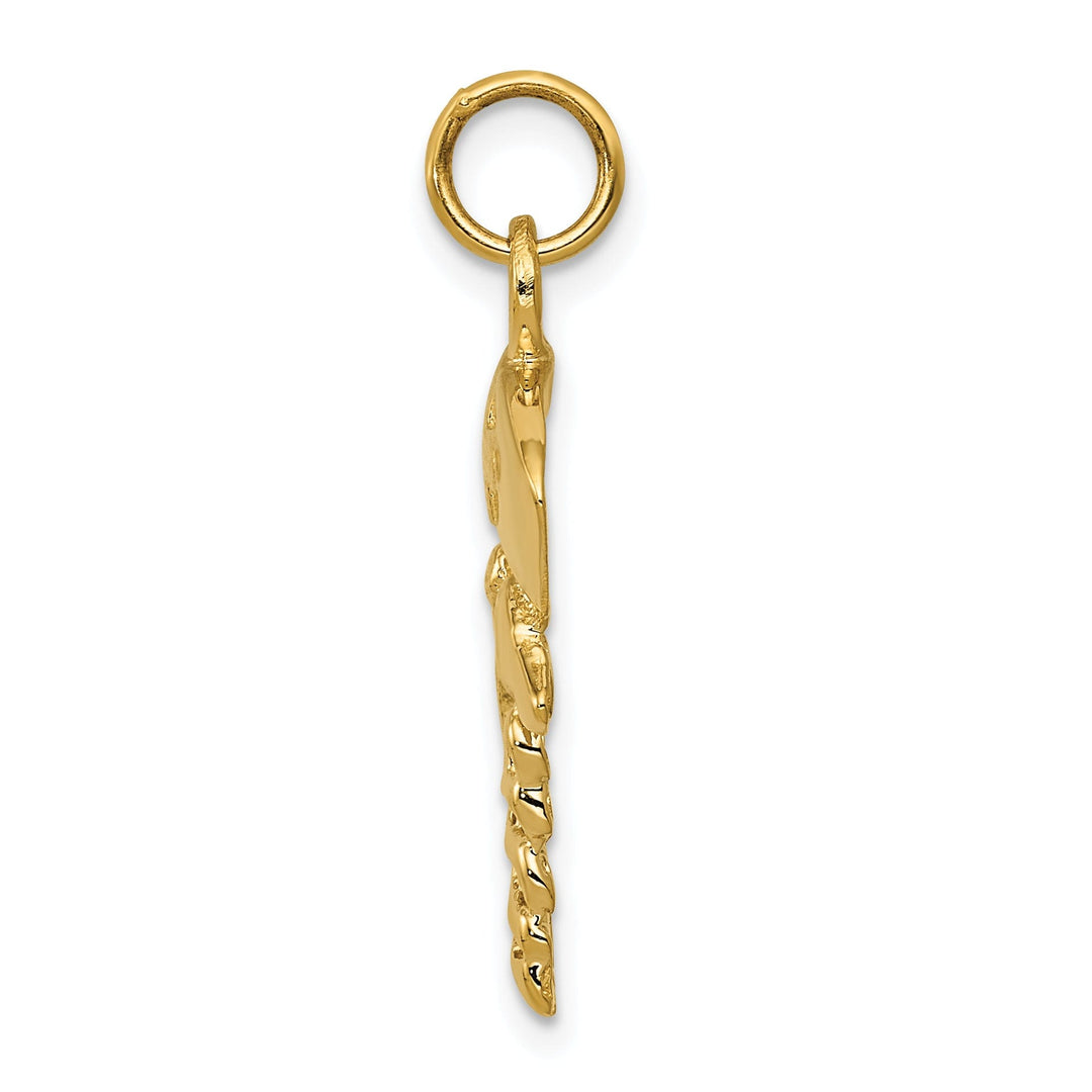 14k Yellow Gold Nurse Symbol Charm Pendant