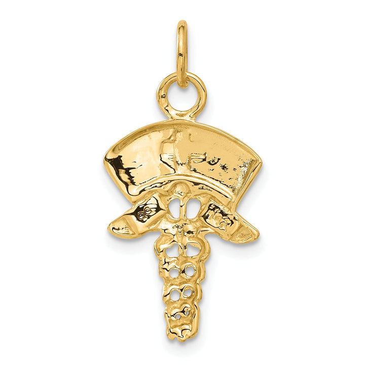 14k Yellow Gold Nurse Symbol Charm Pendant
