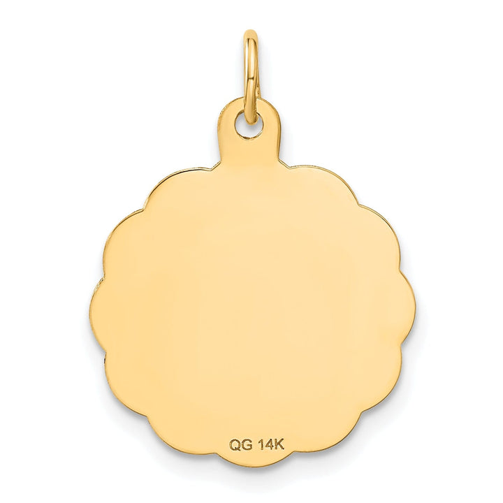 Solid 14k Yellow Gold Wrestling Disc Pendant
