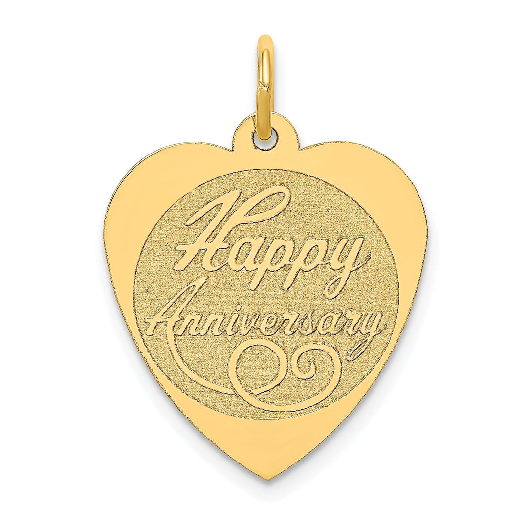 14k Yellow Gold Happy Anniversary Charm Pendant