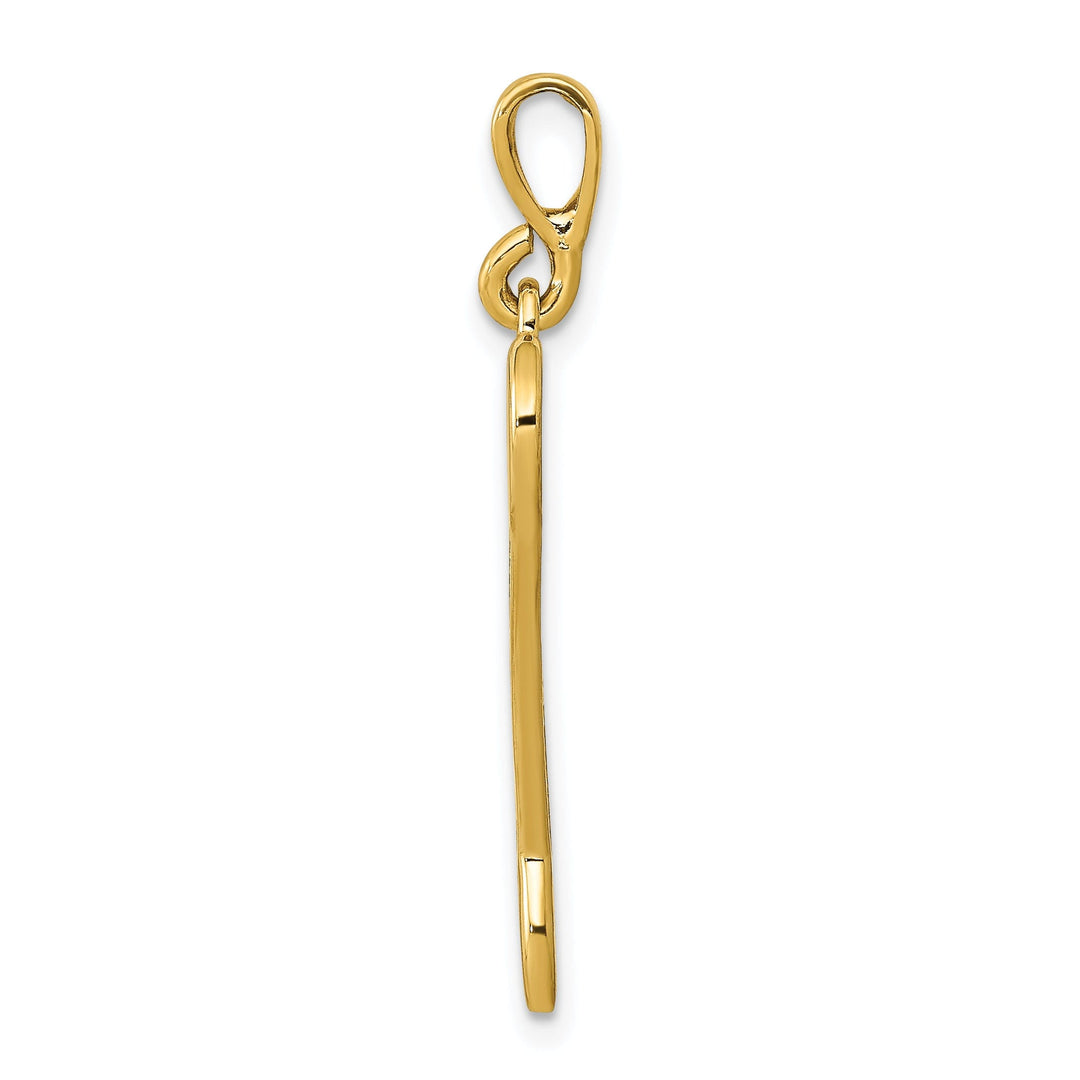 14k Yellow Gold Polish Finish 3D Wrench Pendant