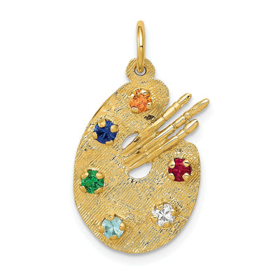 14k Yellow Gold C.Z Stones Artist Palette Charm at $ 285.48 only from Jewelryshopping.com