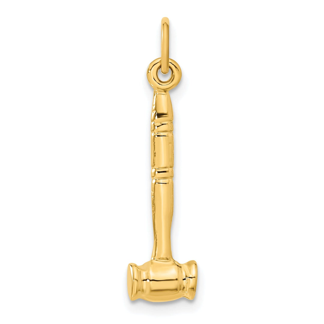Solid 14k Yellow Gold 3-Dimensional Gavel Charm