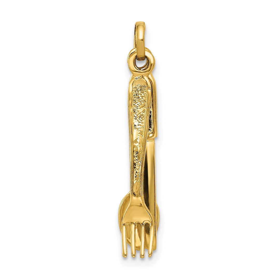 14k Yellow Gold Knife Fork and Spoon Pendant