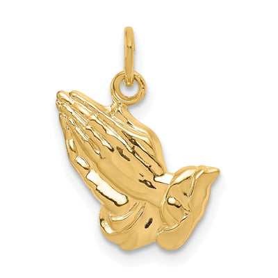 14k Yellow Gold Polished Finish Solid Flat Back Praying Hands Pendant at $ 208.64 only from Jewelryshopping.com