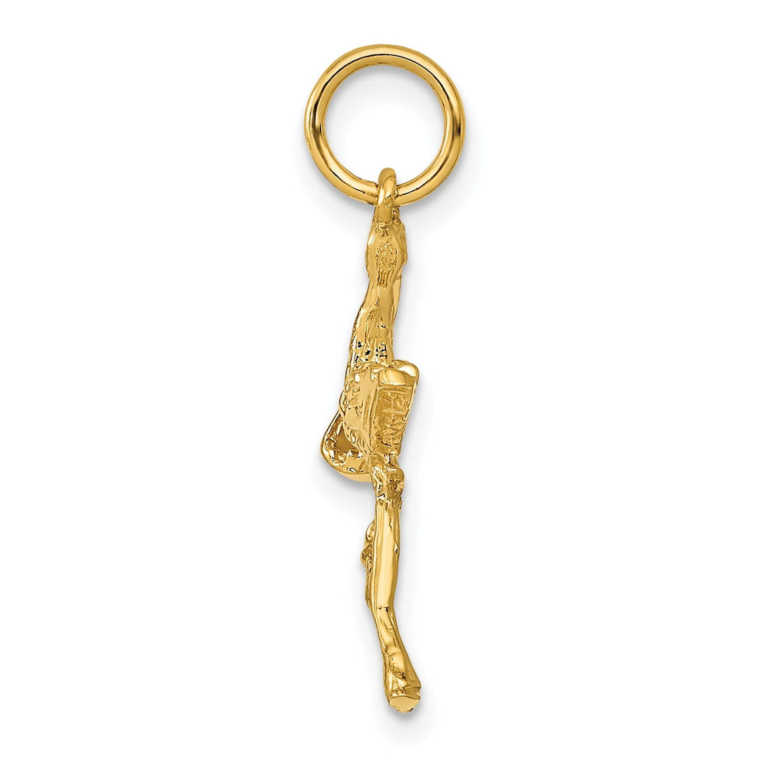 Solid 14k Yellow Gold Polished 3 D Stork Charm