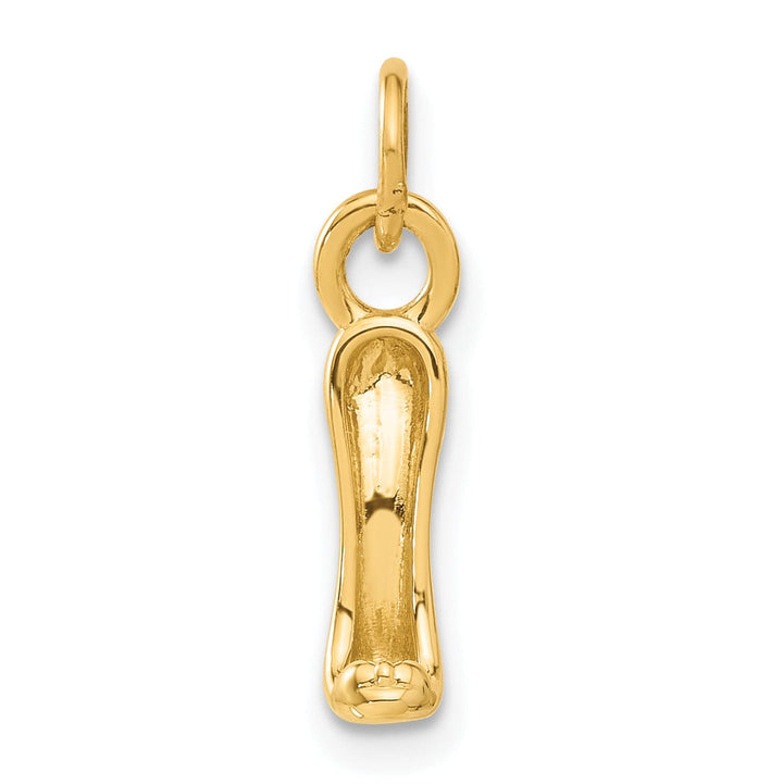 Solid 14k Yellow Gold 3-D French Slipper Charm