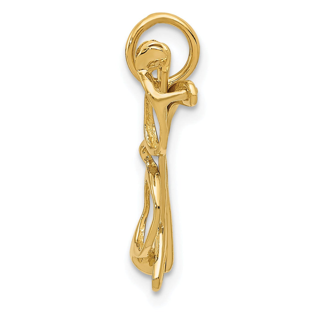 Solid 14k Yellow Gold 3-D Glasses Charm Pendant