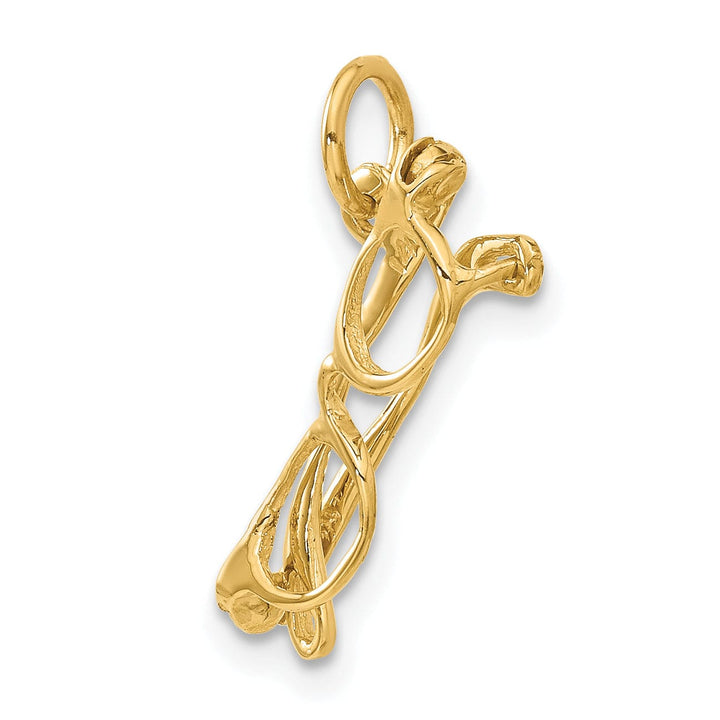 Solid 14k Yellow Gold 3-D Glasses Charm Pendant