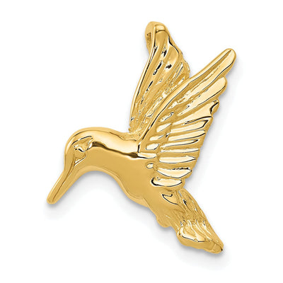 14k Yellow Gold Open Back Polished Finish Hummingbird Chain Slide Pendant will not fit Omega Chains at $ 106.15 only from Jewelryshopping.com