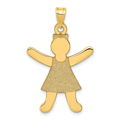 14k Yellow Gold Polished Girl Charm Pendant at $ 212.57 only from Jewelryshopping.com