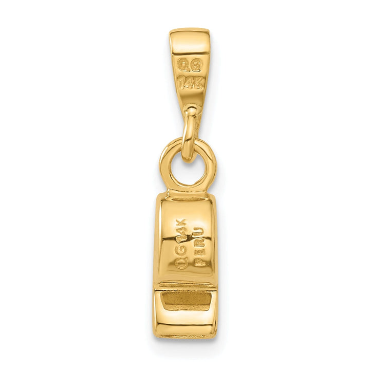 14k Yellow Gold 3D Sports Whistle Charm Pendant