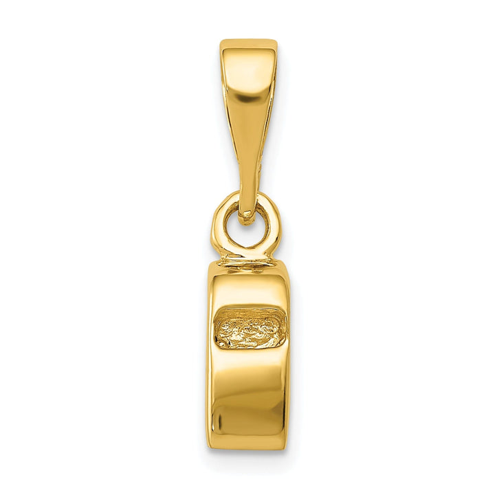 14k Yellow Gold 3D Sports Whistle Charm Pendant