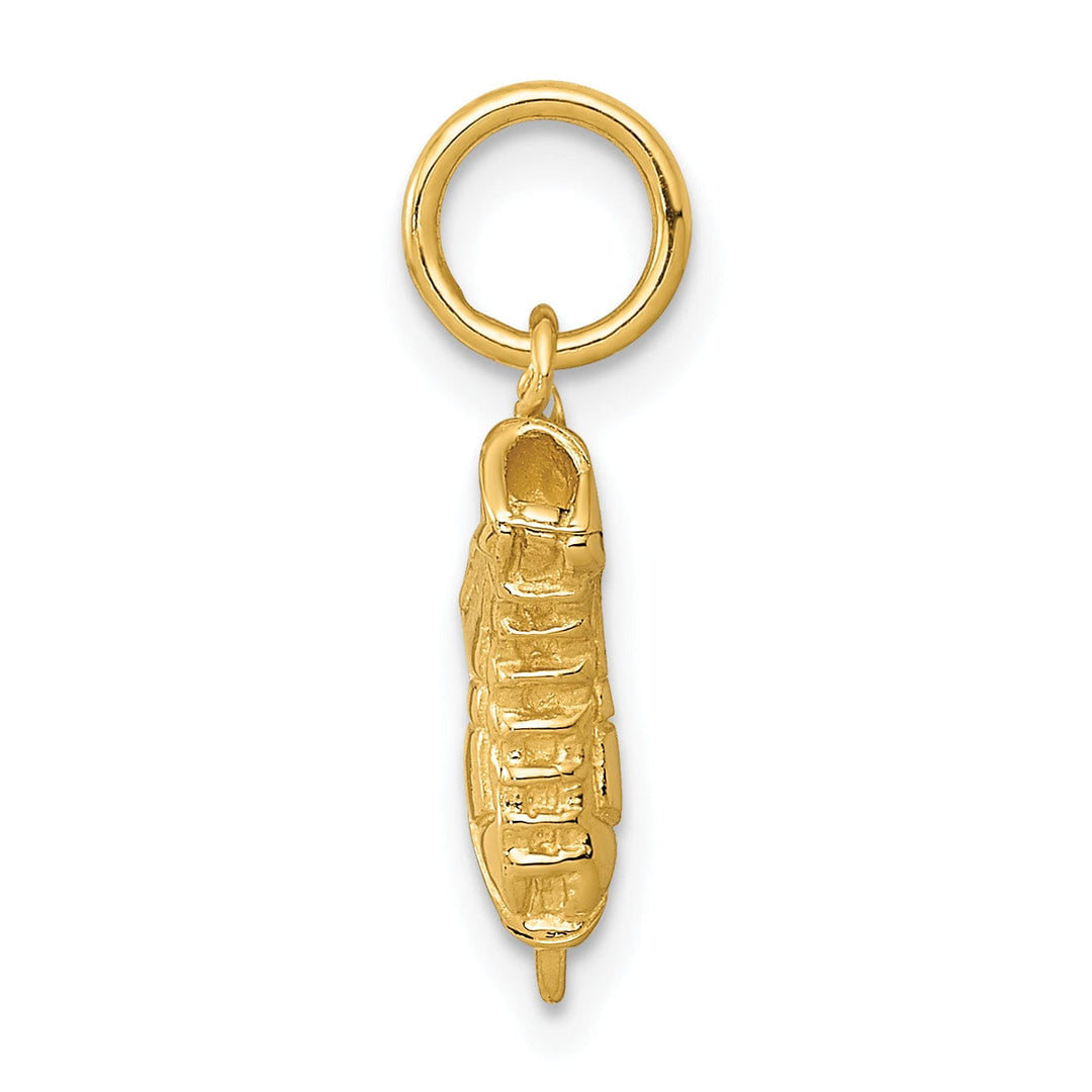 Solid 14k Yellow Gold Ice Skate Charm Pendant