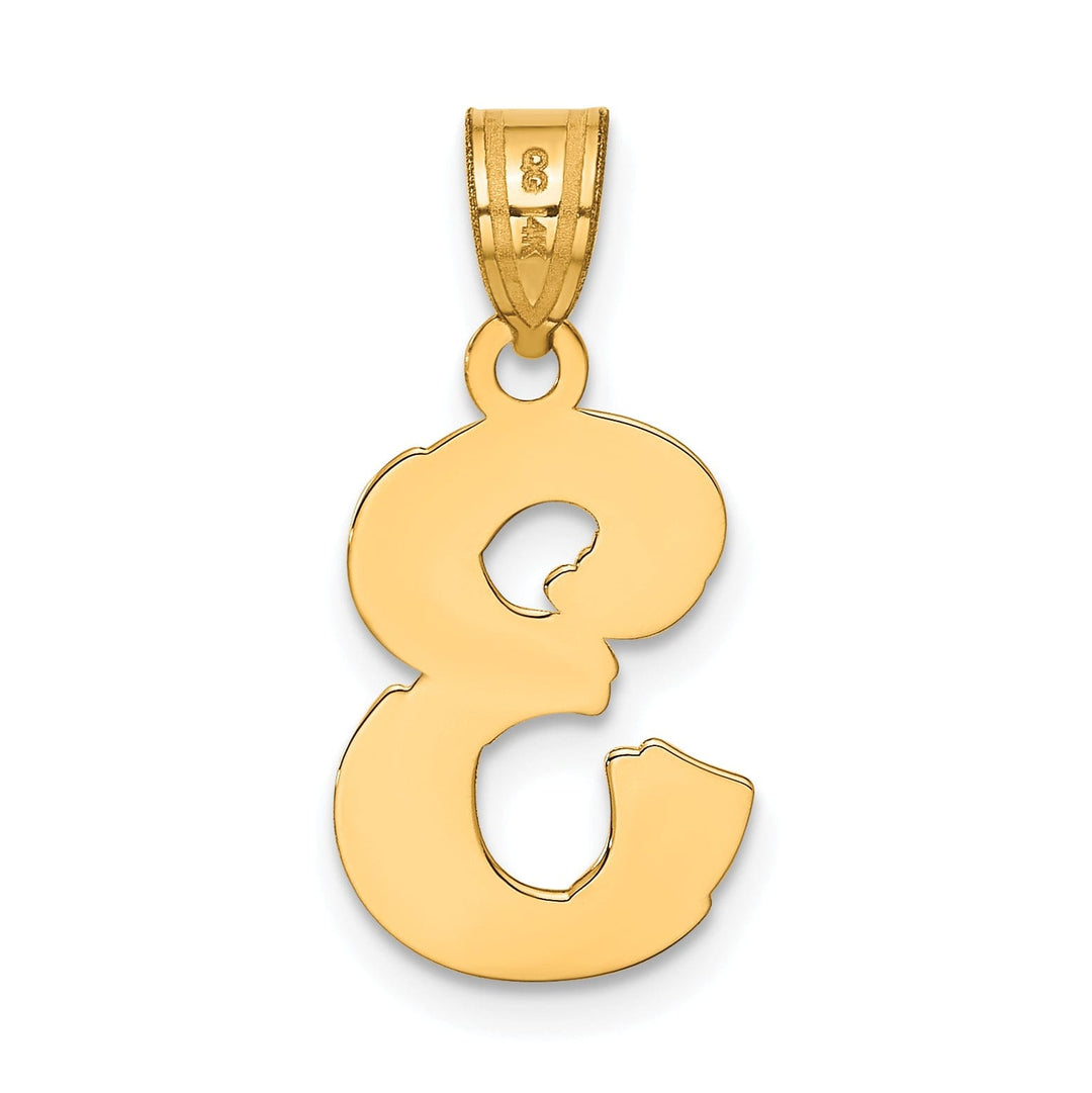 14k Yellow Gold Polished Etched Finish Number 3 Charm Pendant