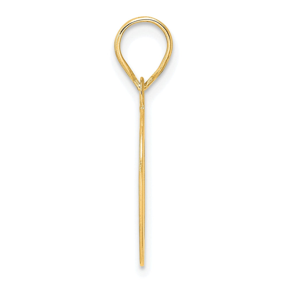14k Yellow Gold Polished Etched Finish Number 10 Charm Pendant