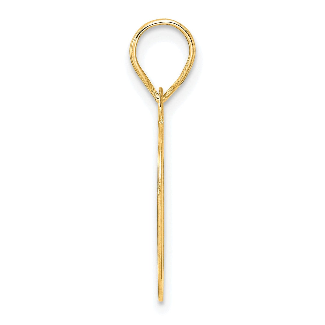 14k Yellow Gold Polished Etched Finish Number 10 Charm Pendant
