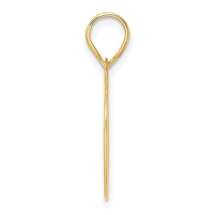 14k Yellow Gold Polished Etched Finish Number 10 Charm Pendant