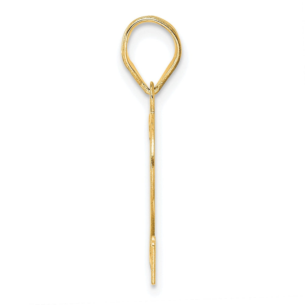 14k Yellow Gold Polished Etched Finish Number 12 Charm Pendant