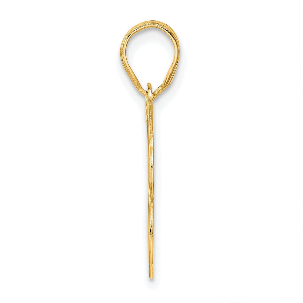 14k Yellow Gold Polished Etched Finish Number 18 Charm Pendant
