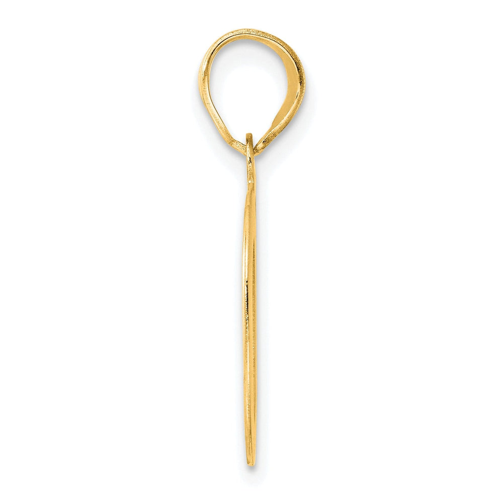 14k Yellow Gold Polished Etched Finish Number 20 Charm Pendant
