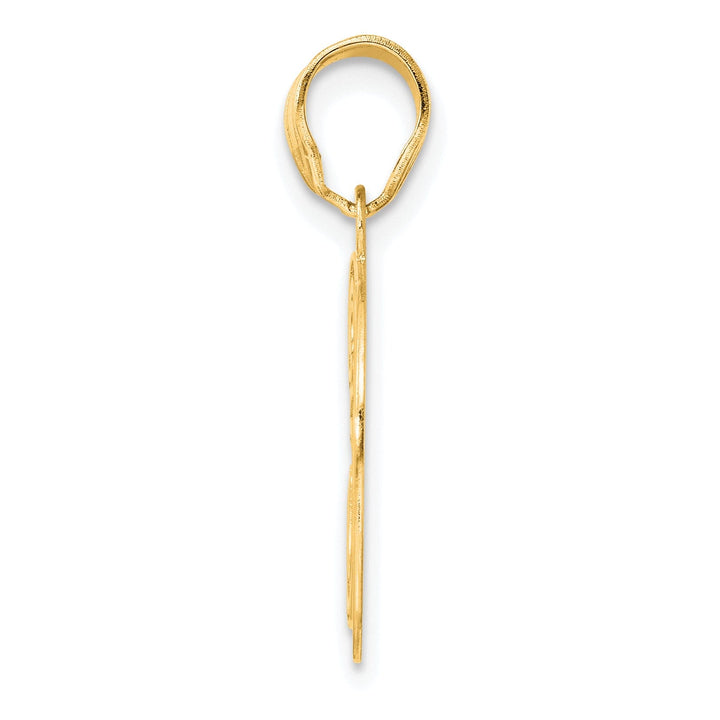 14k Yellow Gold Polished Etched Finish Number 30 Charm Pendant