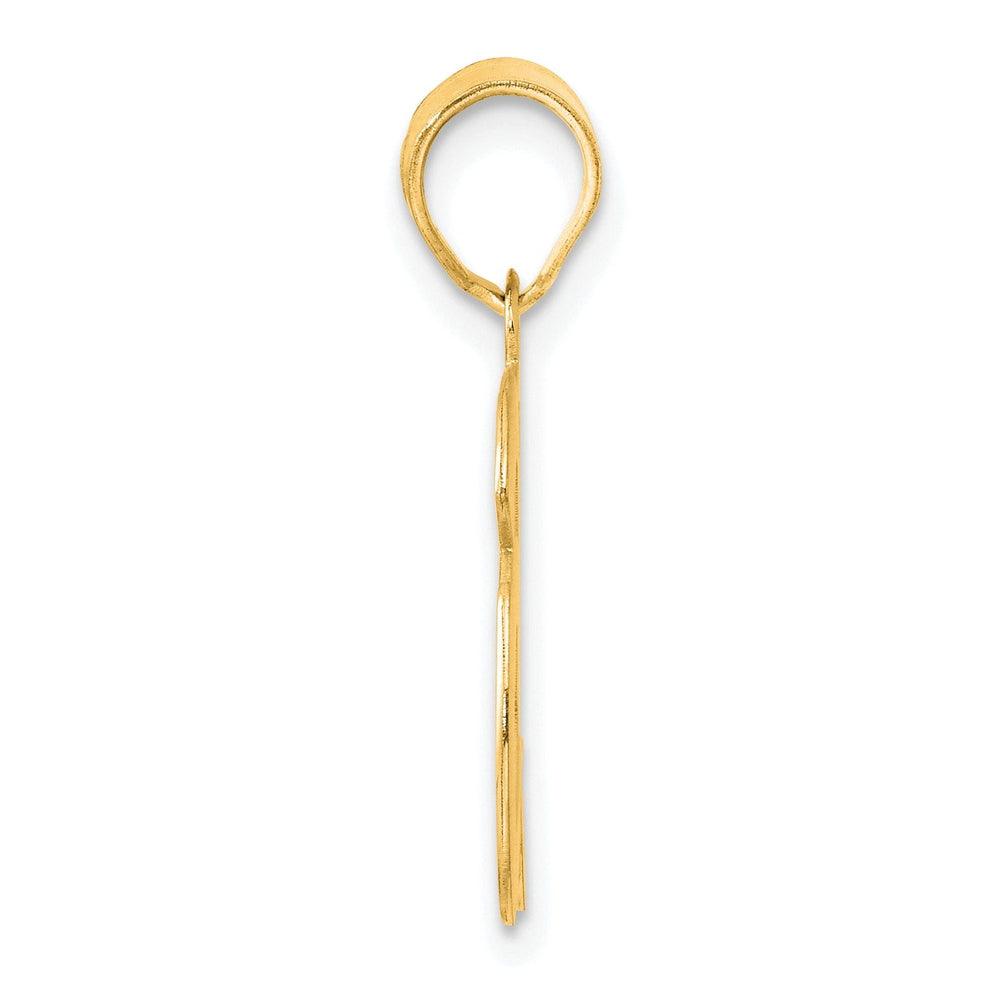 14k Yellow Gold Polished Etched Finish Number 36 Charm Pendant