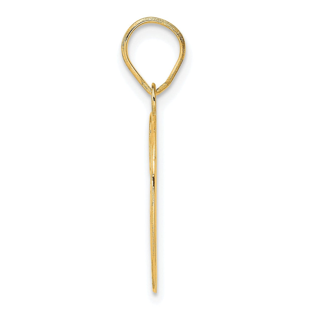 14k Yellow Gold Polished Etched Finish Number 39 Charm Pendant