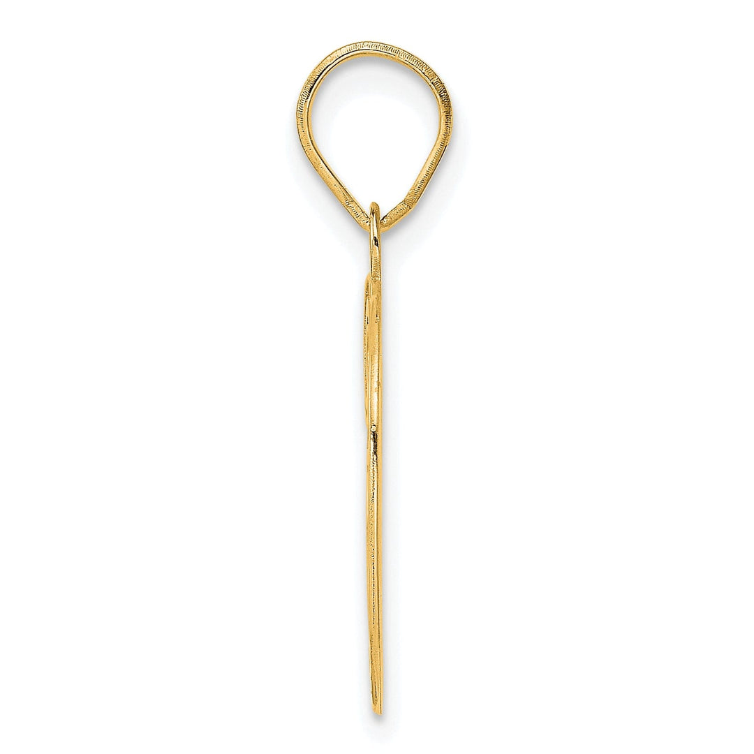 14k Yellow Gold Polished Etched Finish Number 39 Charm Pendant
