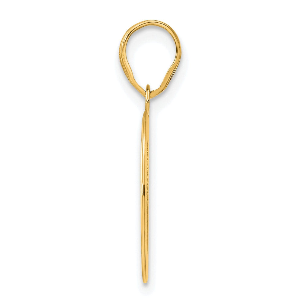 14k Yellow Gold Polished Etched Finish Number 40 Charm Pendant