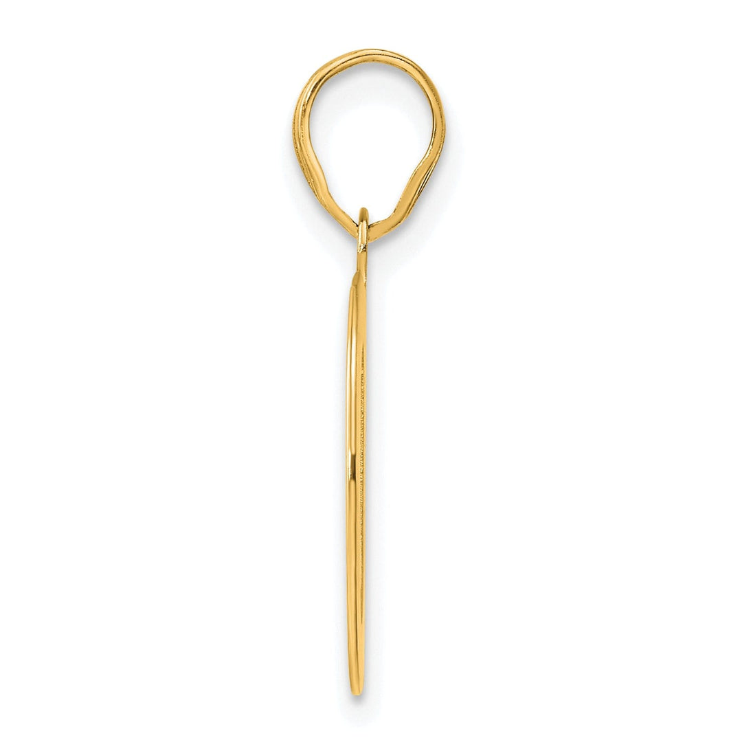 14k Yellow Gold Polished Etched Finish Number 40 Charm Pendant