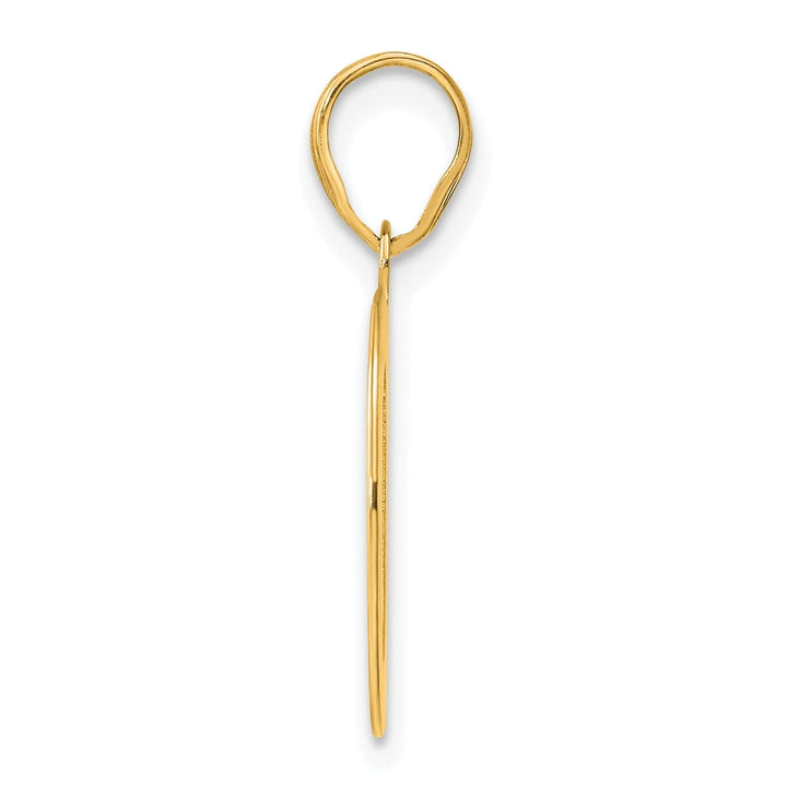 14k Yellow Gold Polished Etched Finish Number 40 Charm Pendant