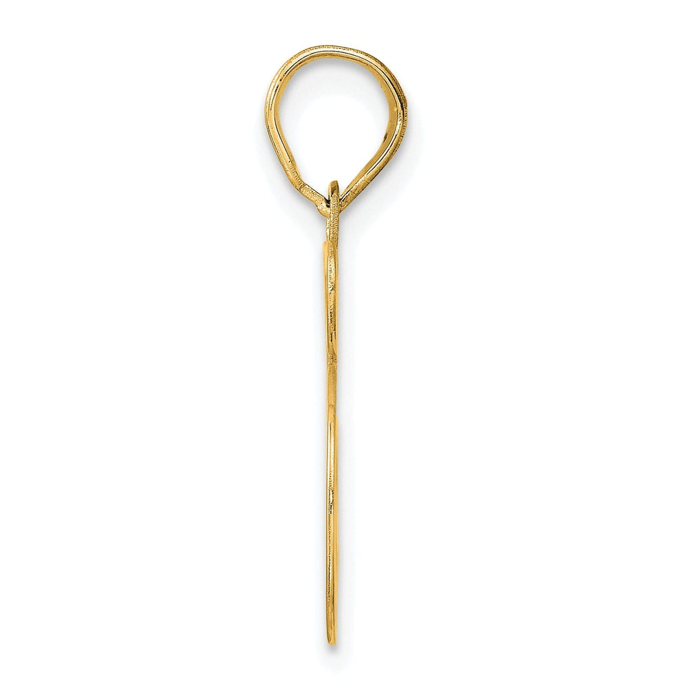14k Yellow Gold Polished Etched Finish Number 45 Charm Pendant