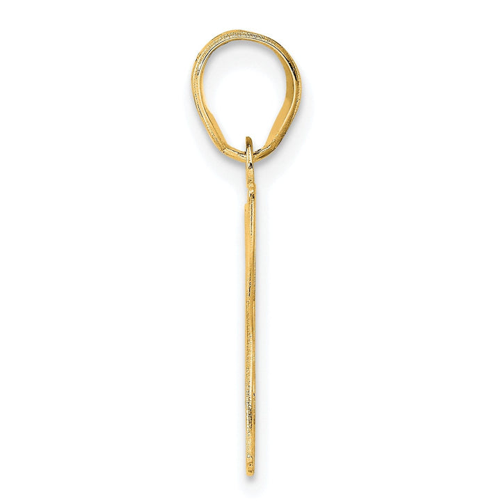 14k Yellow Gold Polished Etched Finish Number 47 Charm Pendant